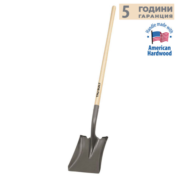Права лопата с дървена дръжка